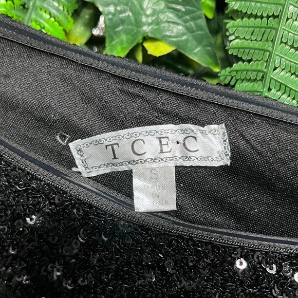 TCEC Dress Small Black Sequin One Shoulder‎ Mini Party Cocktail 3258 - Picture 4 of 10